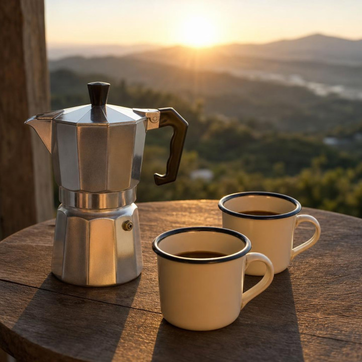 Cafetière Moka avec 2 Tasses